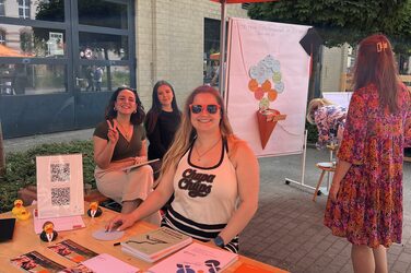 The Graduate Center assistants at the information stand
