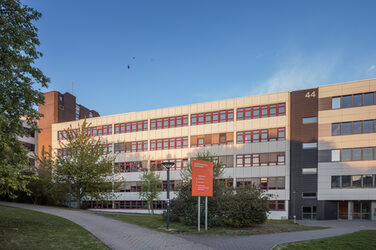 Photo of FH building 44 from the TU campus .