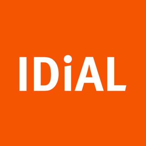 IDiAL logo: the lettering "IDiAL" on an orange background