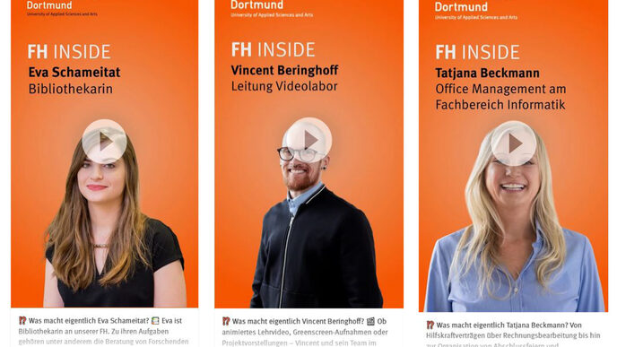 Videowall mit FH INSIDE Videos