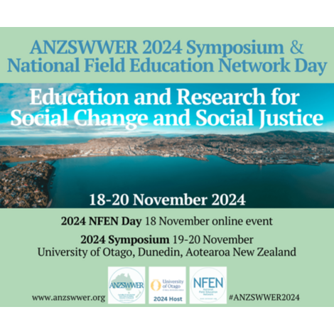 Einladung und Flyer zum Symposium zur Schulsozialarbeit der Australian & New Zealand Social Work & Welfare Education & Research im November 2024