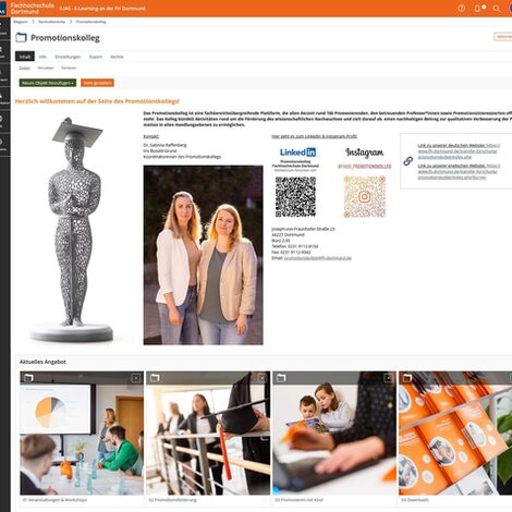 Die neue Benutzeroberfläche des Ilias-Kurses vom Promotionskolleg