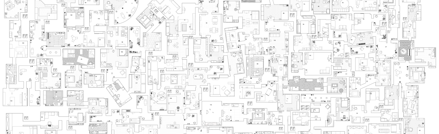 Compilation of the second of a total of four phases of the DM/G module (formerly CZ - computer-aided drawing). Large contiguous floor plan that brings together the home workstations of all participants.