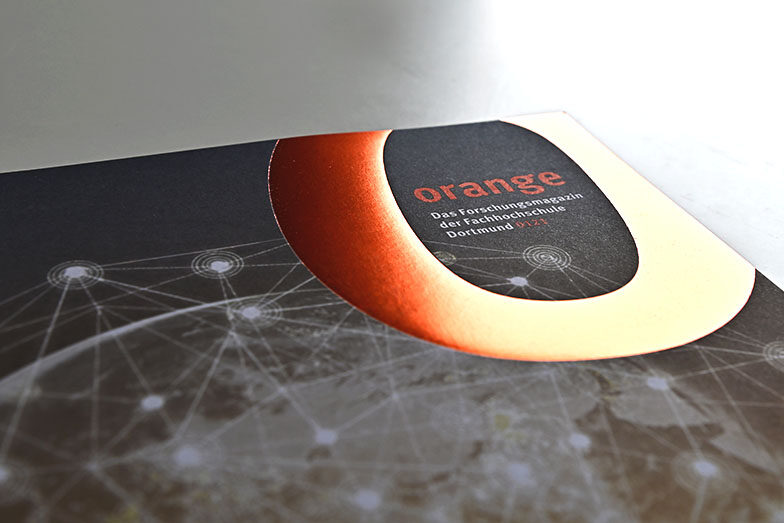 Zoomed-in image section of the Orange research magazine with focus on the title